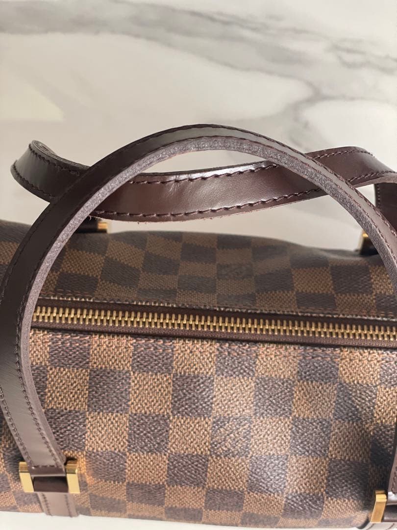 Louis Vuitton Damier Papillon Handbag Brown Canvas Compact Tote Authentic