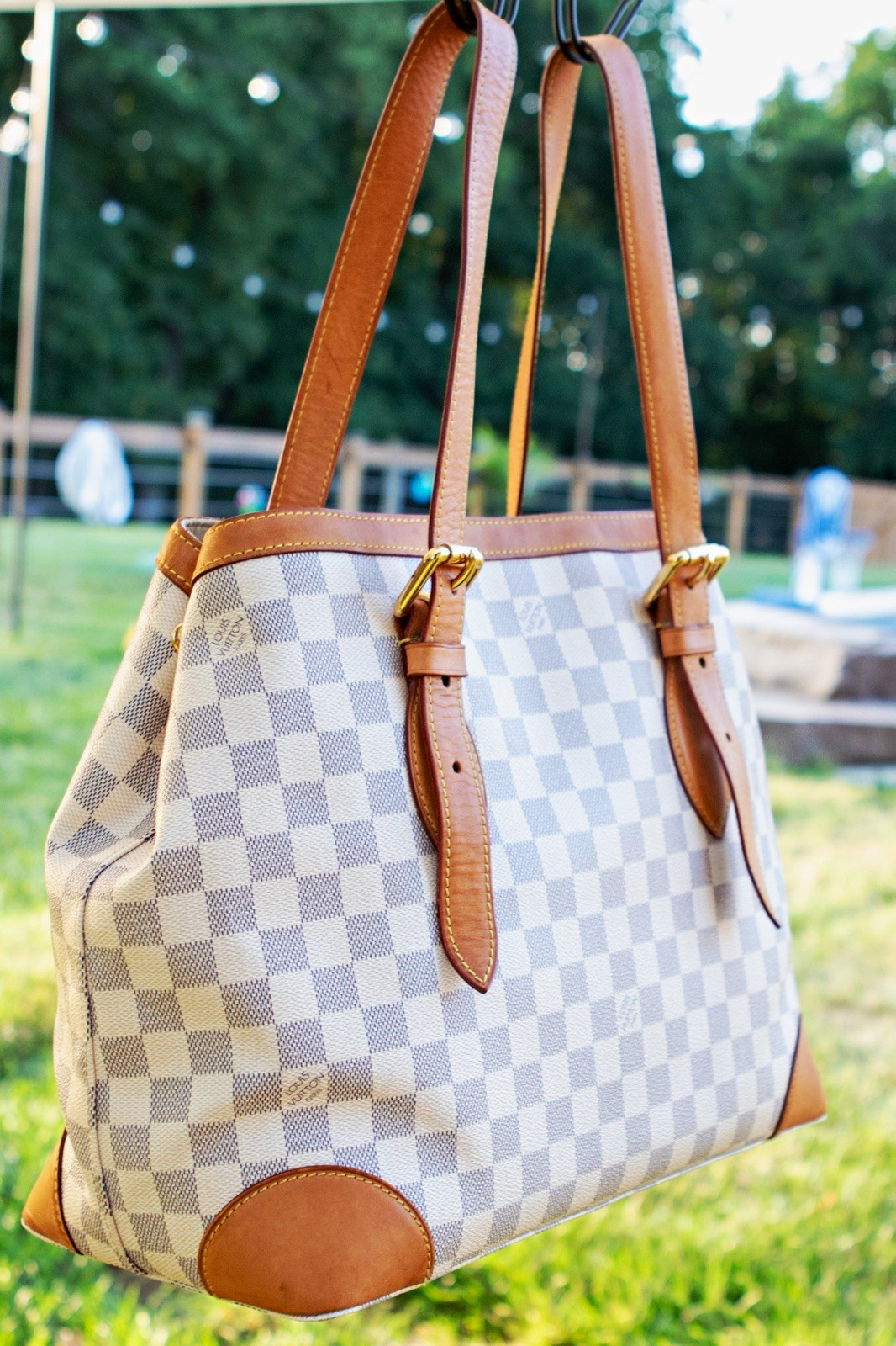 Louis Vuitton Hampstead MM Damier Azur Tote Shoulder Bag – Authentic + Dust Bag