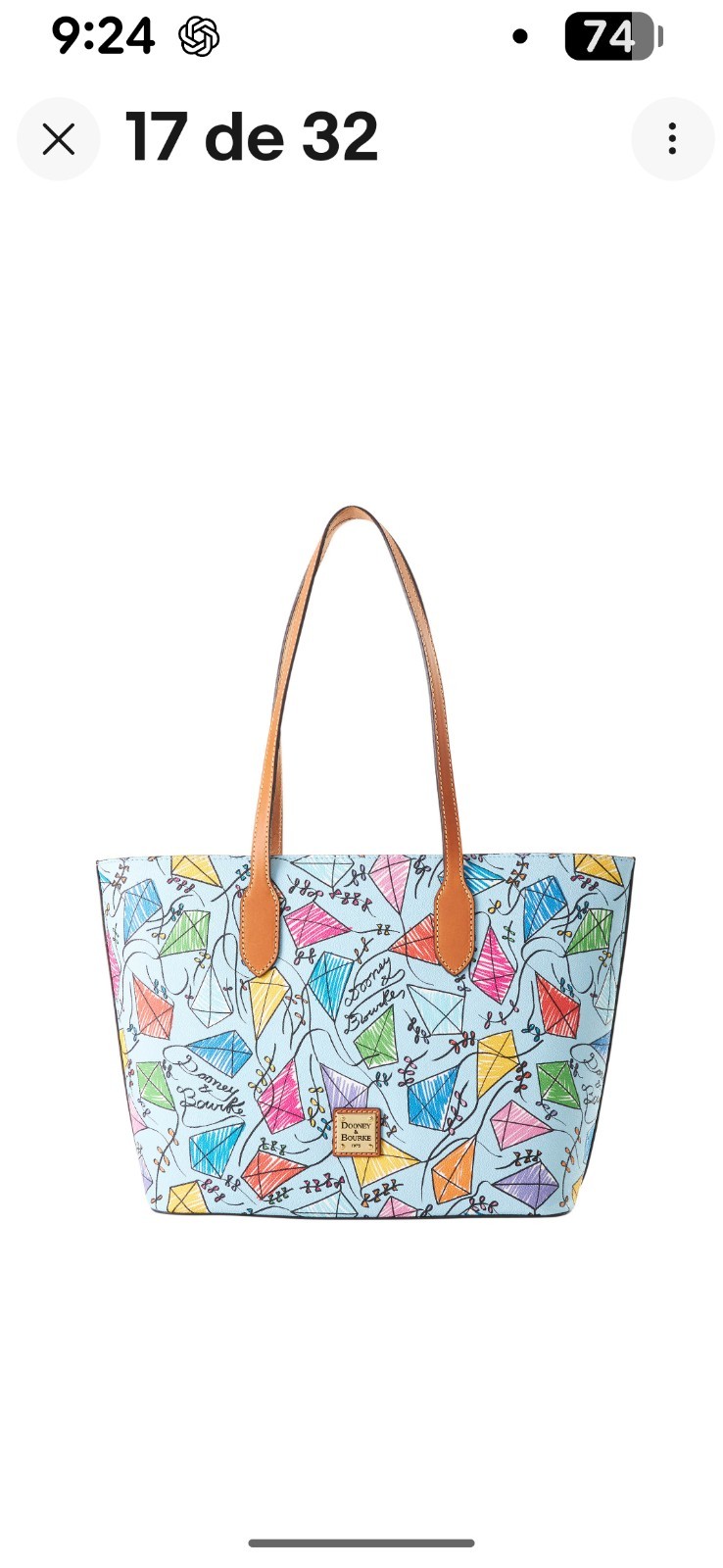 Dooney & Bourke Kite Tote SKY BLUE New No Tags
