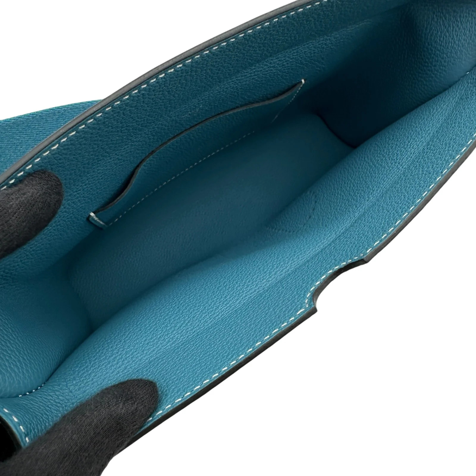 HERMES Vidopouch Blue Togo Leather Shoulder Bag W Stamp #OKB4905
