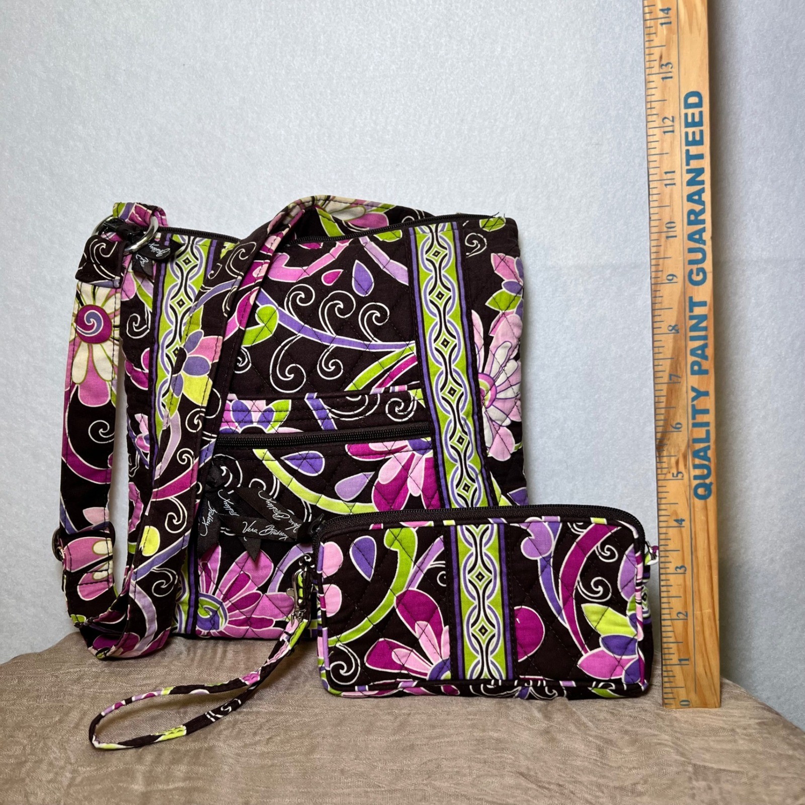 Vera Bradley Crossbody & Wristlet Set Retired Purple Punch Floral Y2K Nostalgic