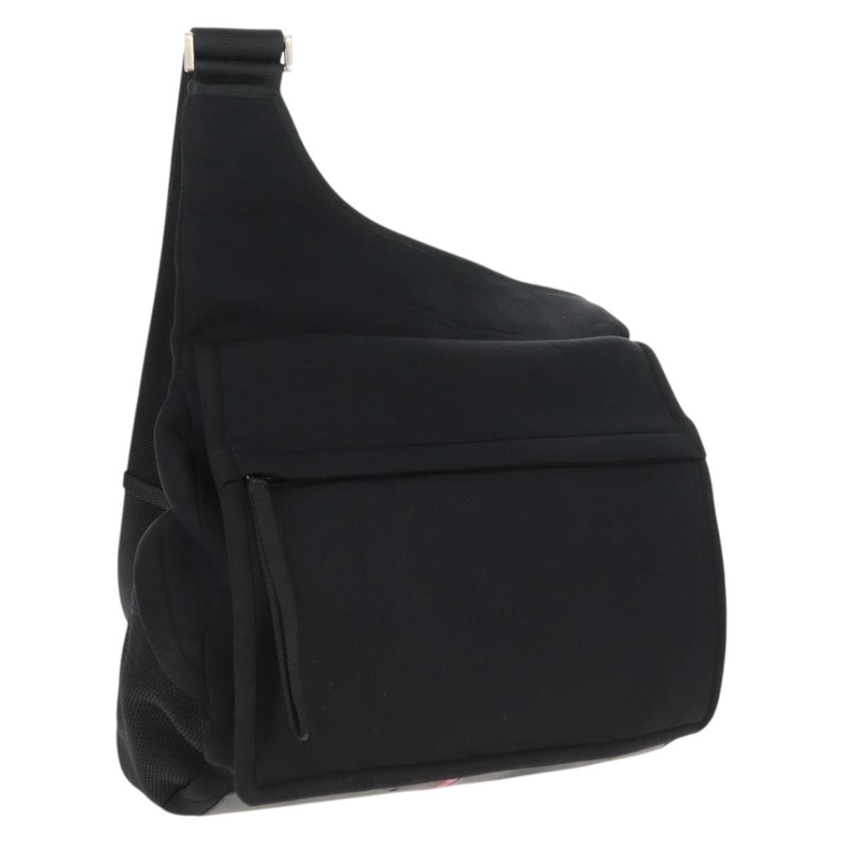 PRADA Sports Shoulder Bag Nylon Black Silver Auth 160515