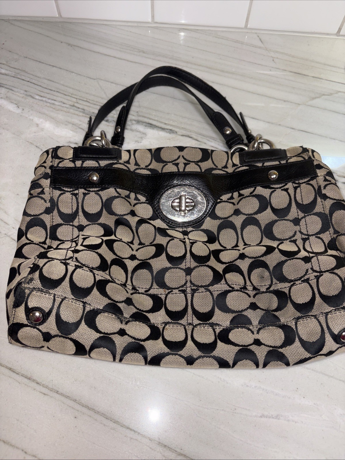COACH PENEPLOPE F16540 SIGNATURE BAG PURSE