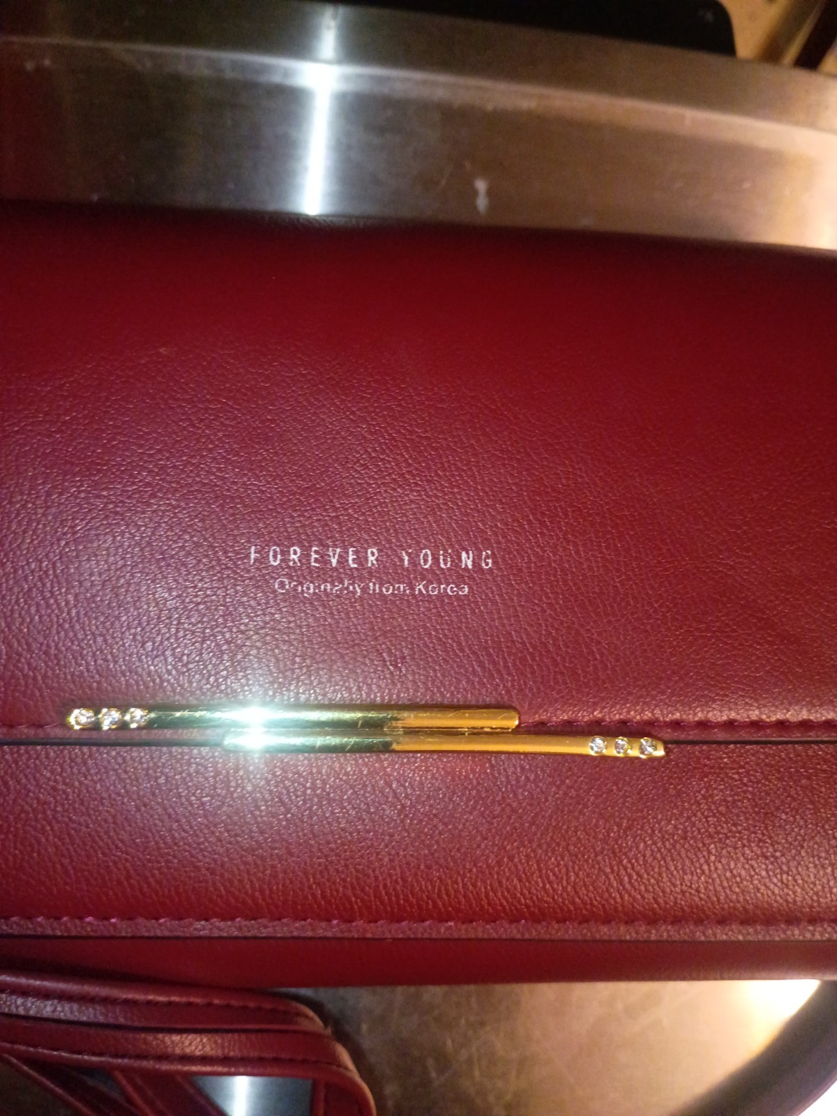Forever Lovely , Originally From Korea, Burgundy Small Crossbody , 2Zip Sections