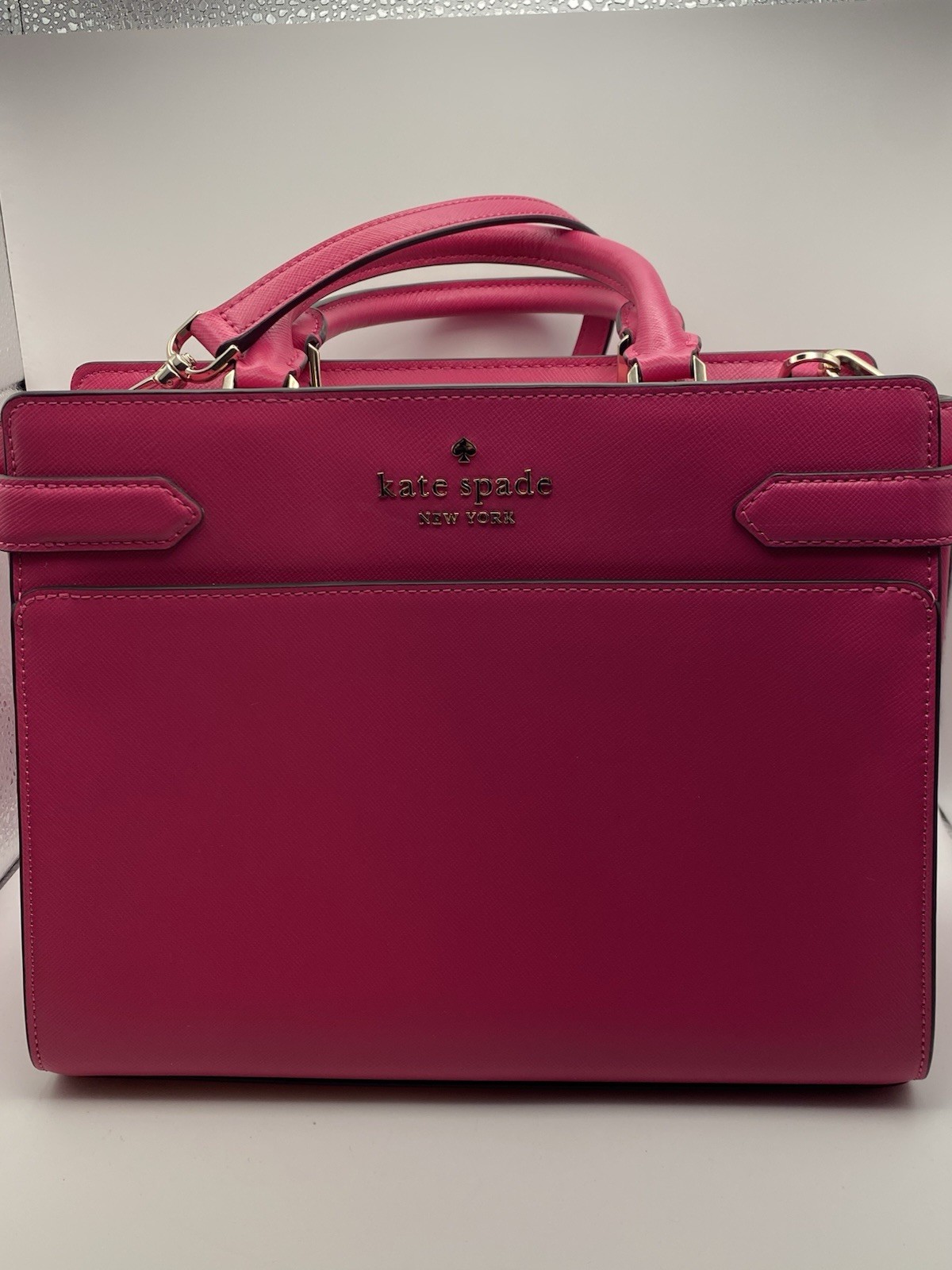 Kate Spade Staci Small Saffiano leather New York satchel handbag with clutch