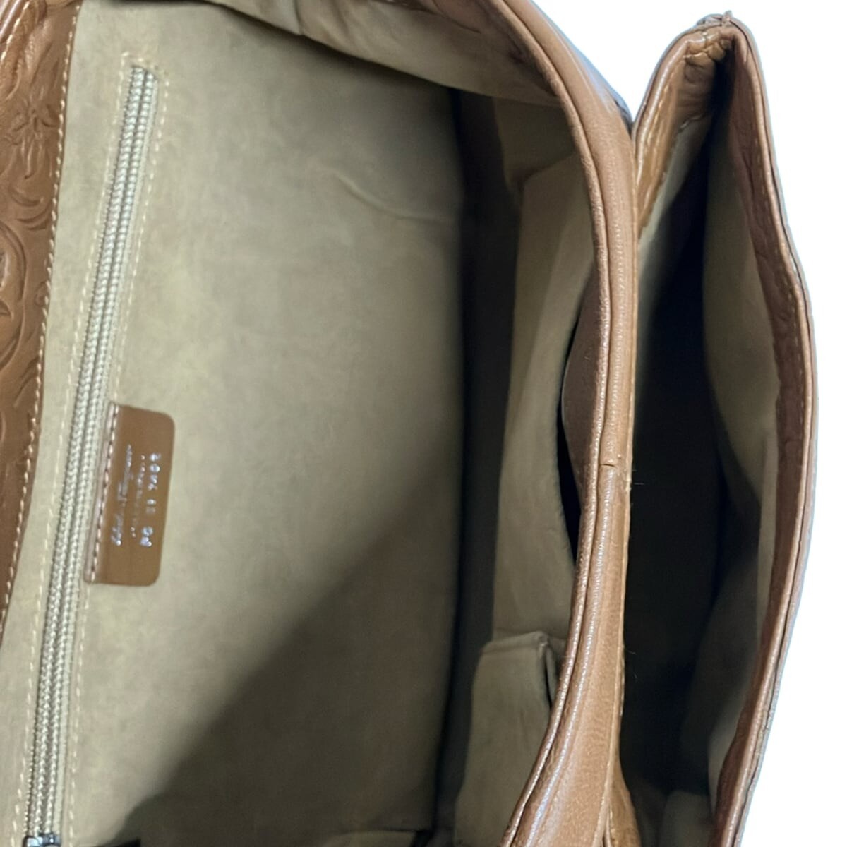FERRAGAMO Shoulder Bag Gancini Leather Brown Authentic From Japan