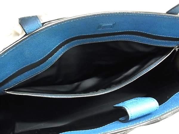 Valextra V-line Horizon Leather Tote Bag Blue FC7263