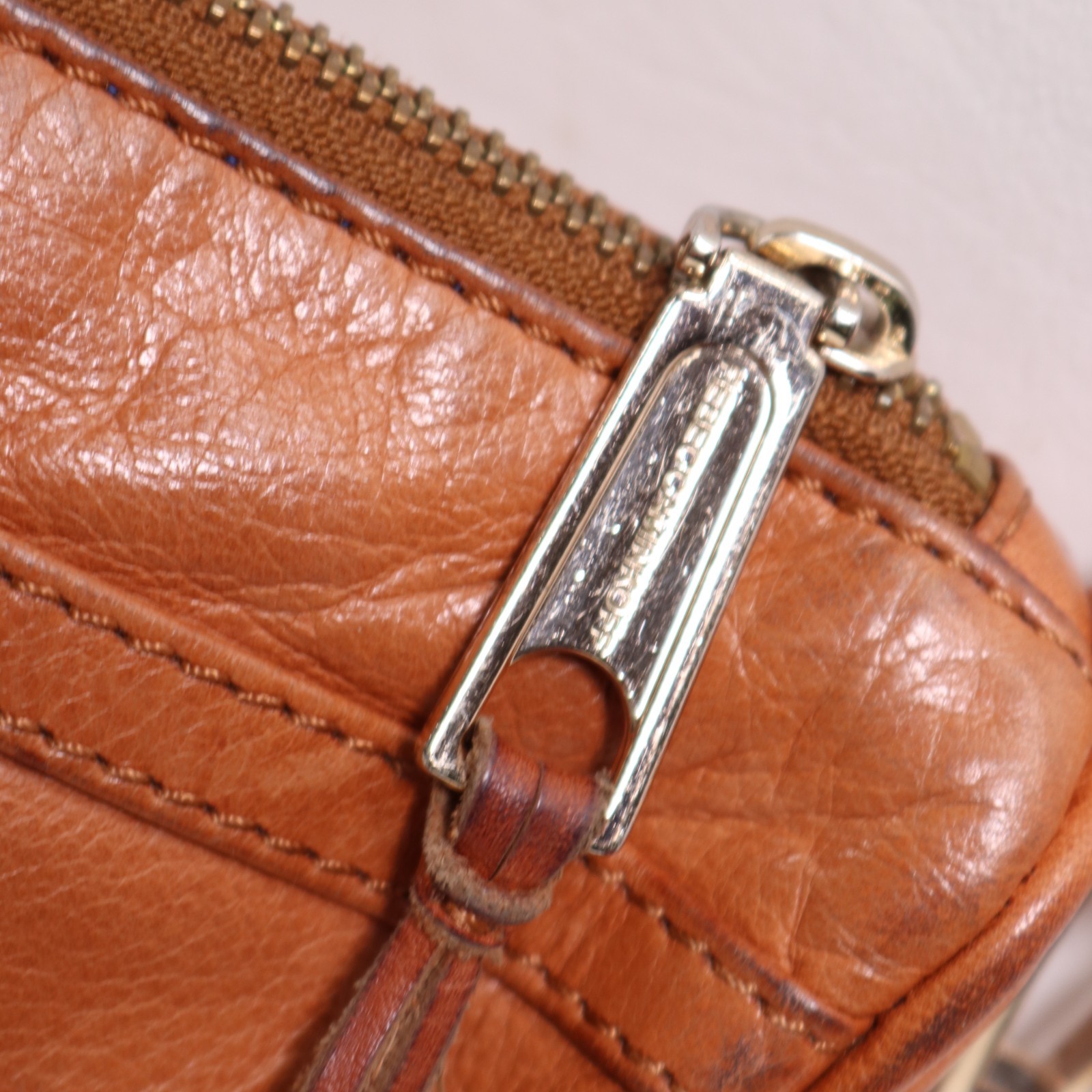 Rebecca Minkoff Mini Mac Handbag Brown Leather Purse Lined Chain Stud Strap