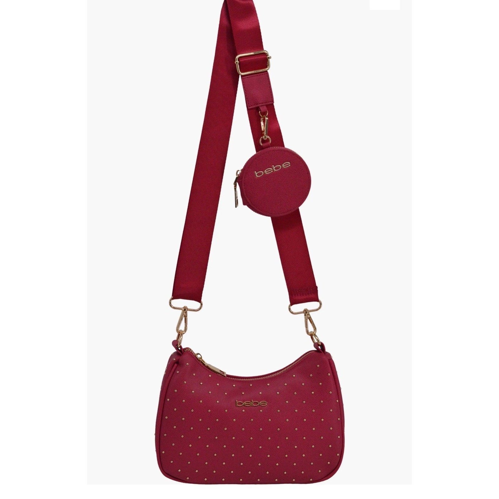 BEBE Sagan Studded Crossbody w Zip Pouch