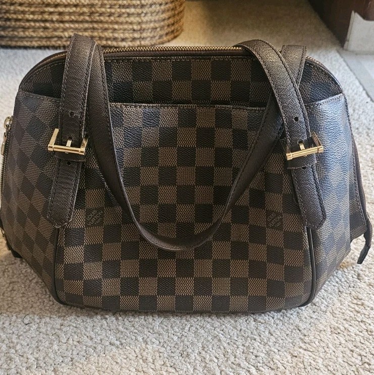 Louis Vuitton Belem Shoulder Bag MM Brown Canvas