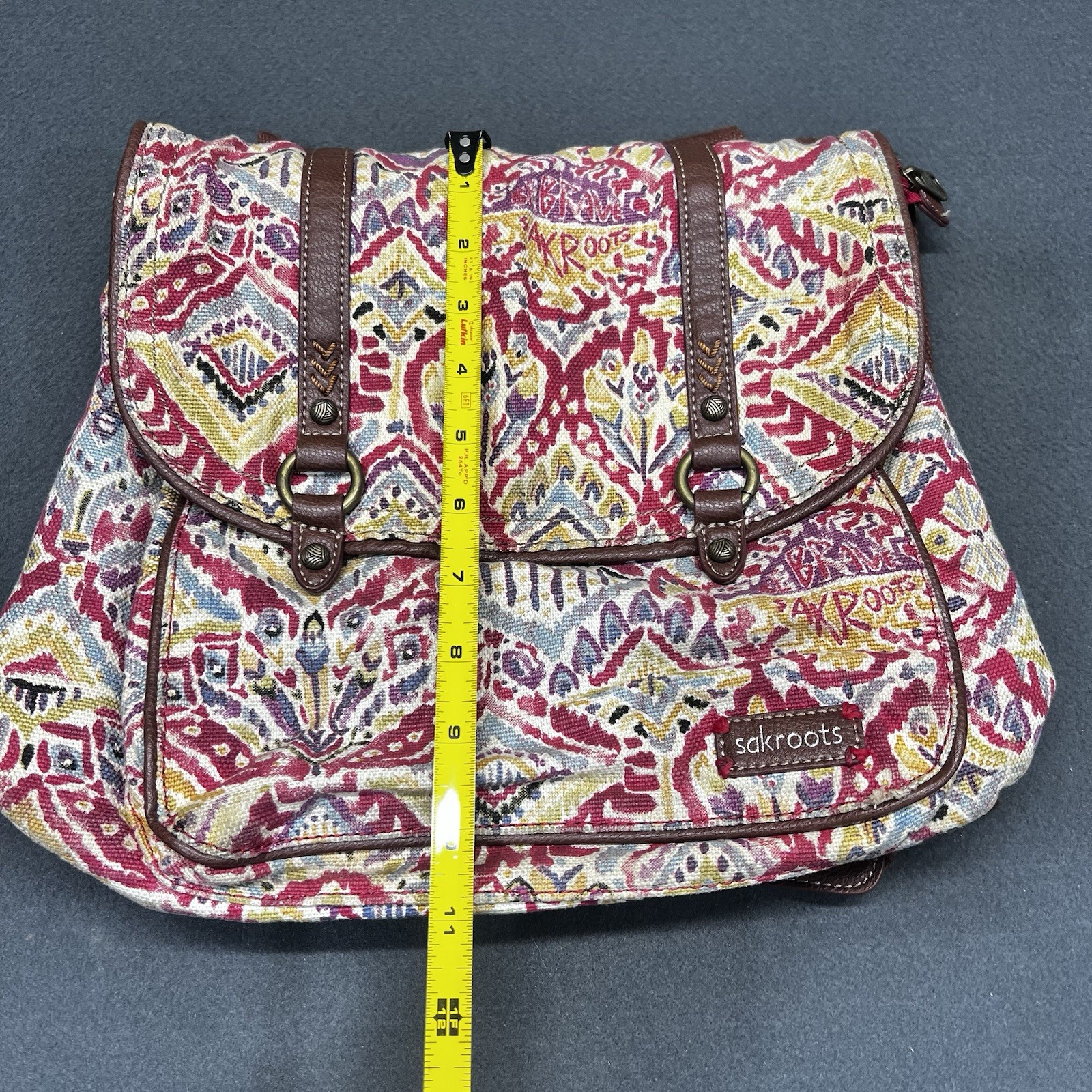 Sakroots Boho Convertible Backpack / Purse Artist Circle Flap Style Travel Bag