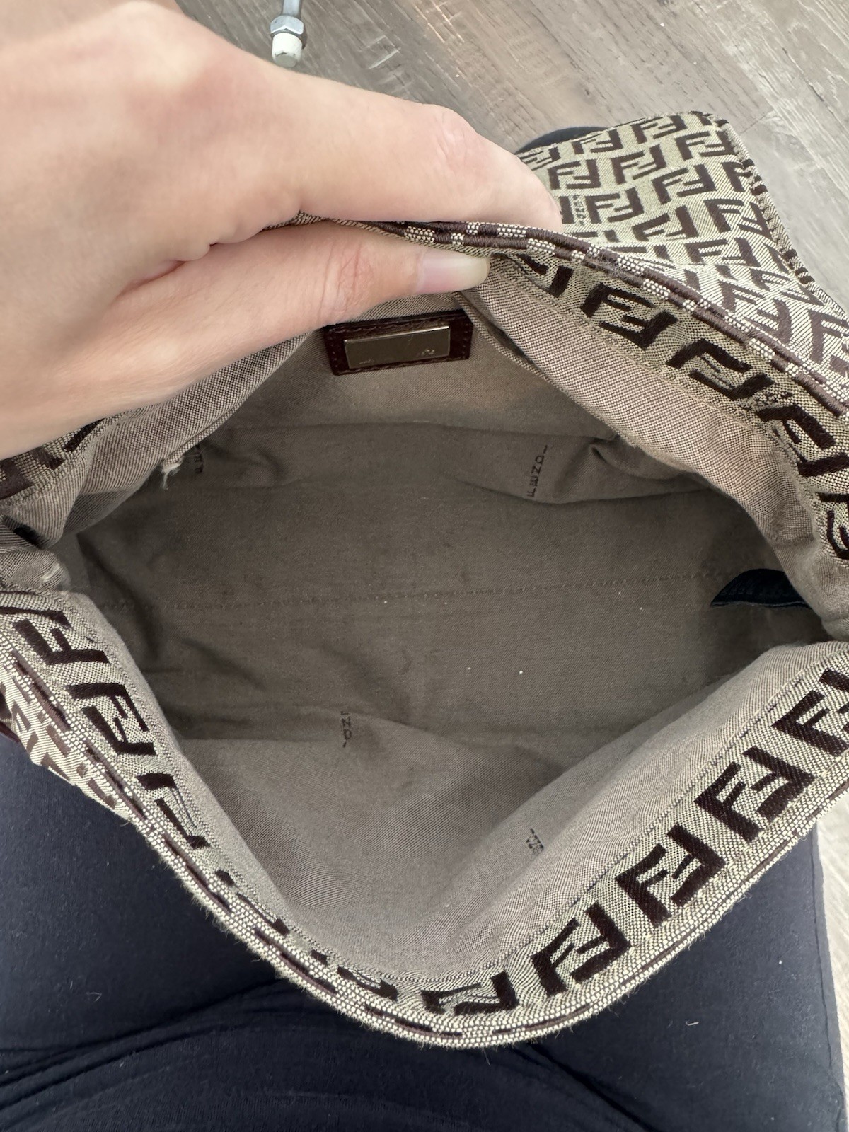 Vintage Fendi Zucchino Canvas Mamma Baguette shoulder bag