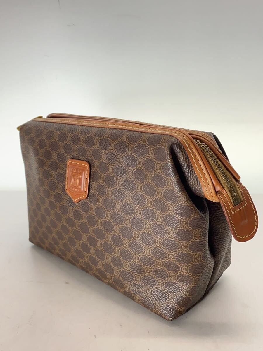 CELINE Macadam Pouch, Brown PVC Leather, All-Over Print, MC97 2