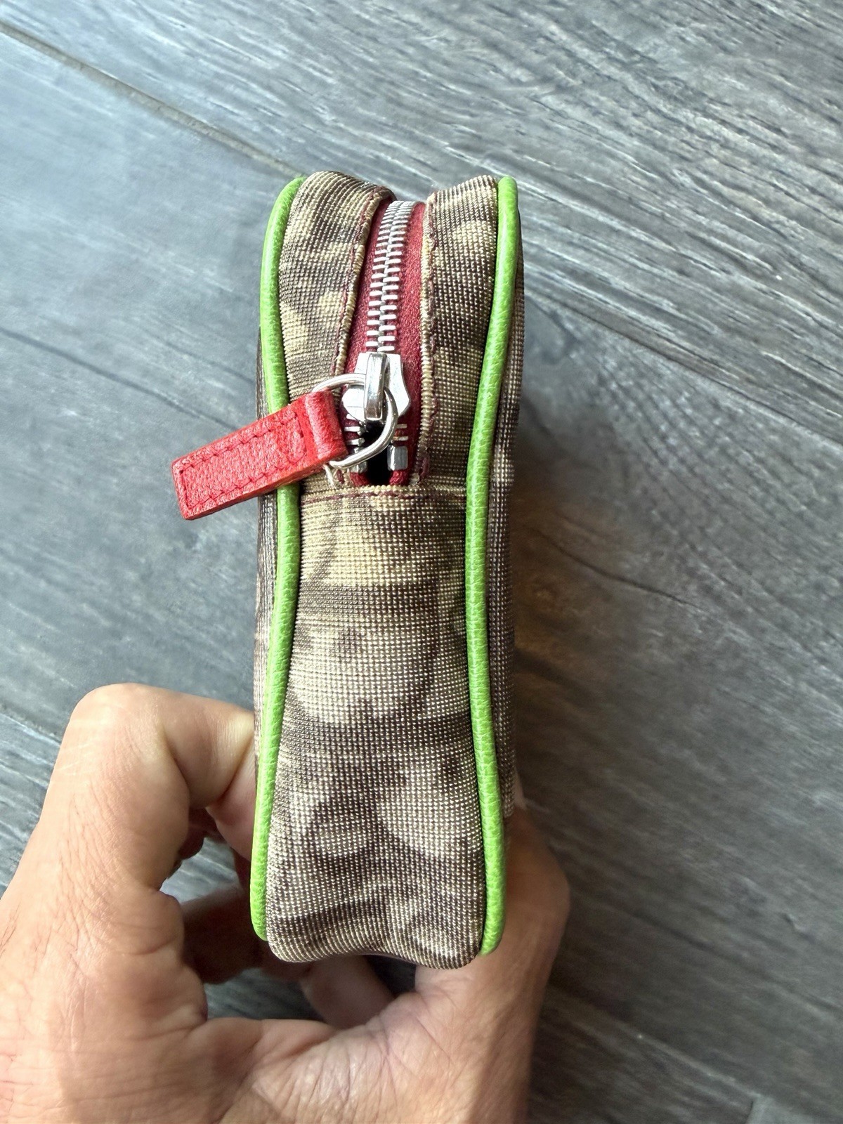 Christian Dior Trotter Pouch Lime Green Number 1 Pre-owned From Japan