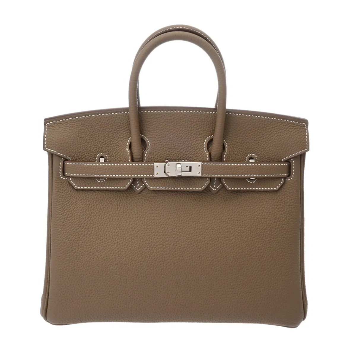Hermes Birkin 25 Handbag Togo Leather Gray #WB5539