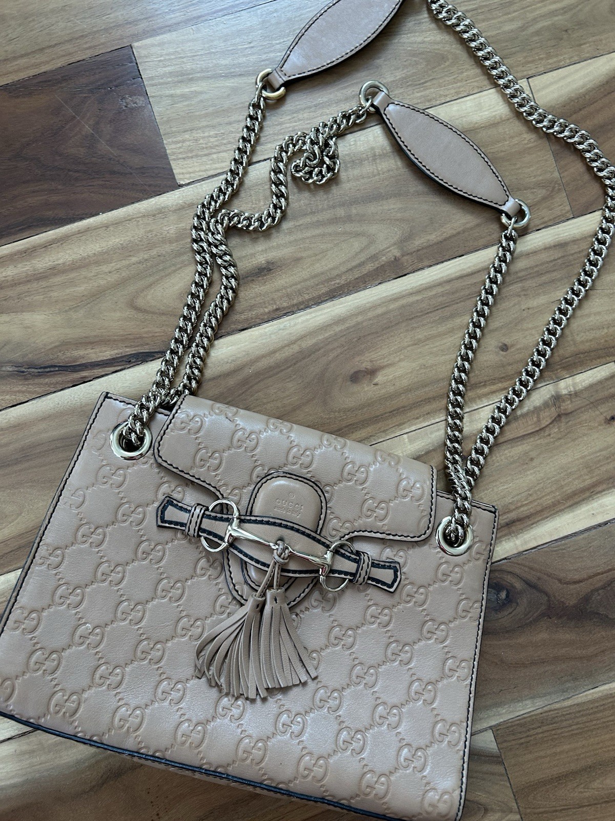 Gucci Emily Horsebit Shoulder Bag *Pre-owned* FREE SHIPPING