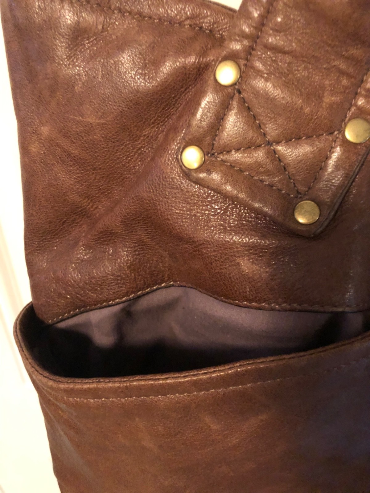 Kooba brown leather large shoulder bag buckle boho slouchy luxury Y2K