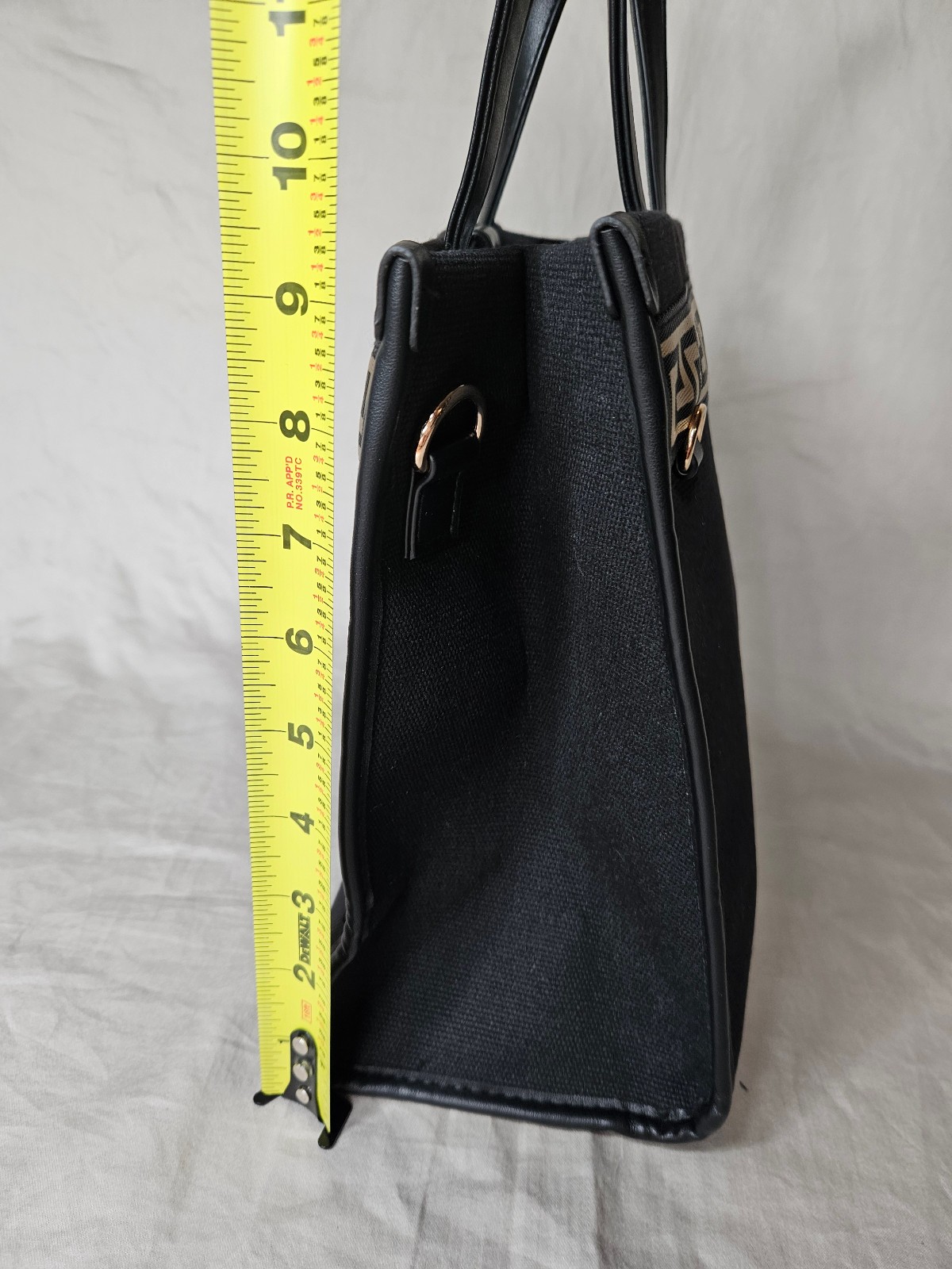 Versace Institutional Tote Bag Crossbody Handbag Black Gold Travel Womens NEW