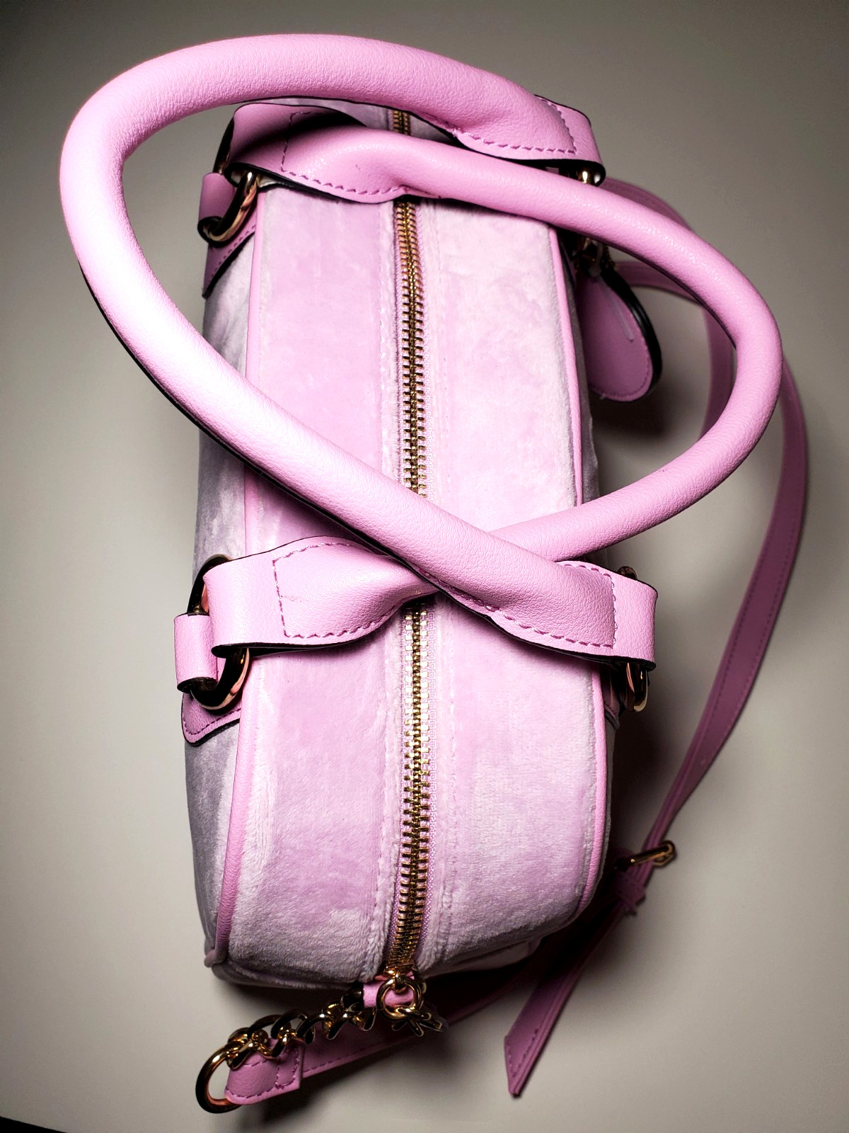 Juicy Couture Bag Velour Fondant Pink Heritage Bowlers Satchel Crossbody Purse