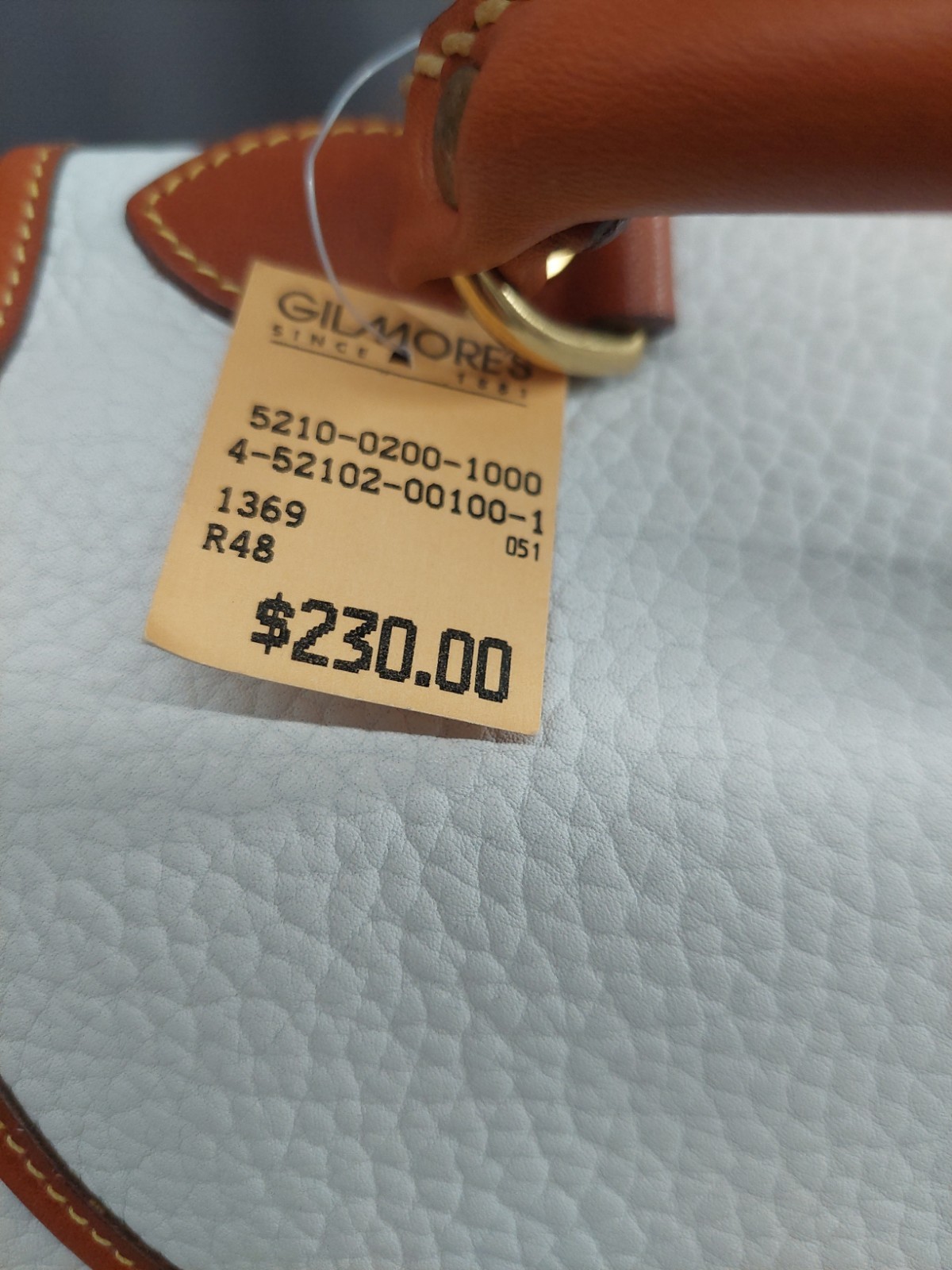 Dooney And Bourke Vntg Carpet Bag White With BritishTan Trim W originial tag