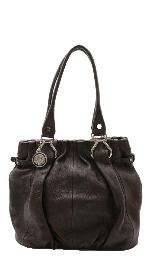 Celine Dark Brown Leather Medium Pillow Shoulder Bag Auth