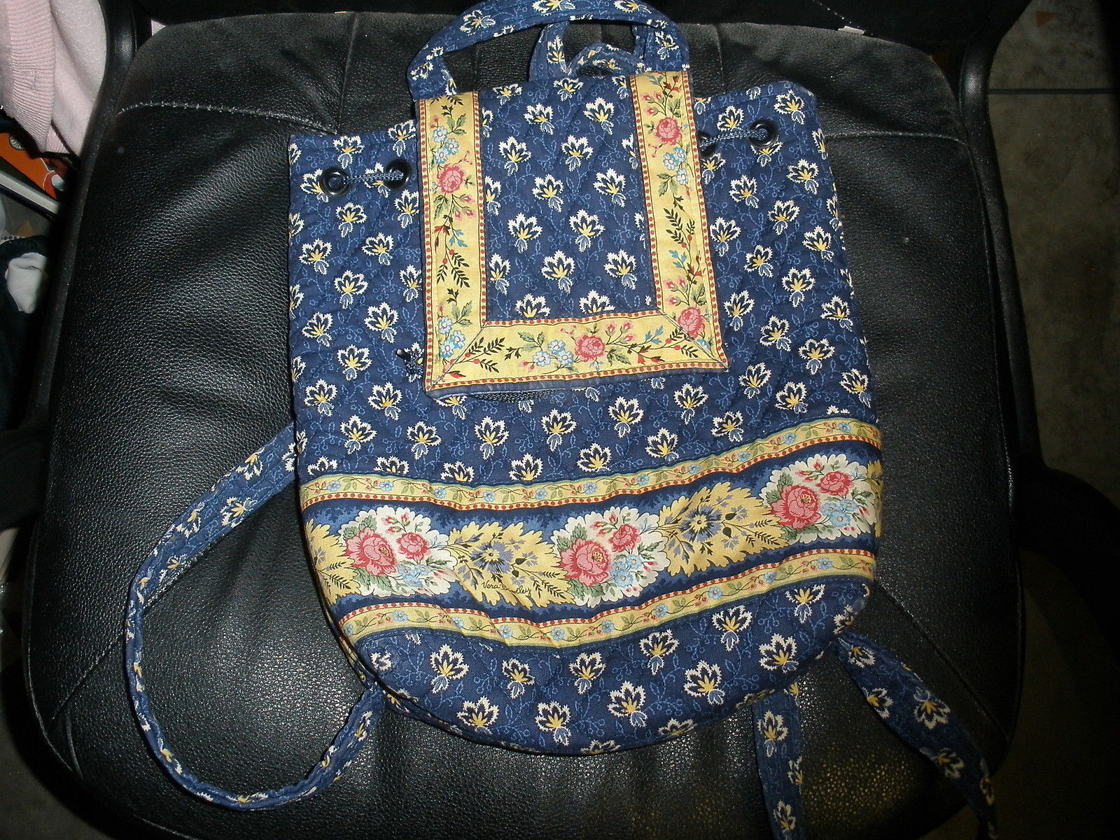 vera bradley blue backpack retired 2005 9 x 12 x 4 31 strap 5 drop (P8)