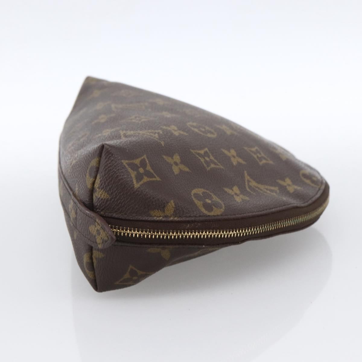 LOUIS VUITTON Monogram Trousse Demi Ronde Cosmetic Pouch M47520 LV Auth ka2800