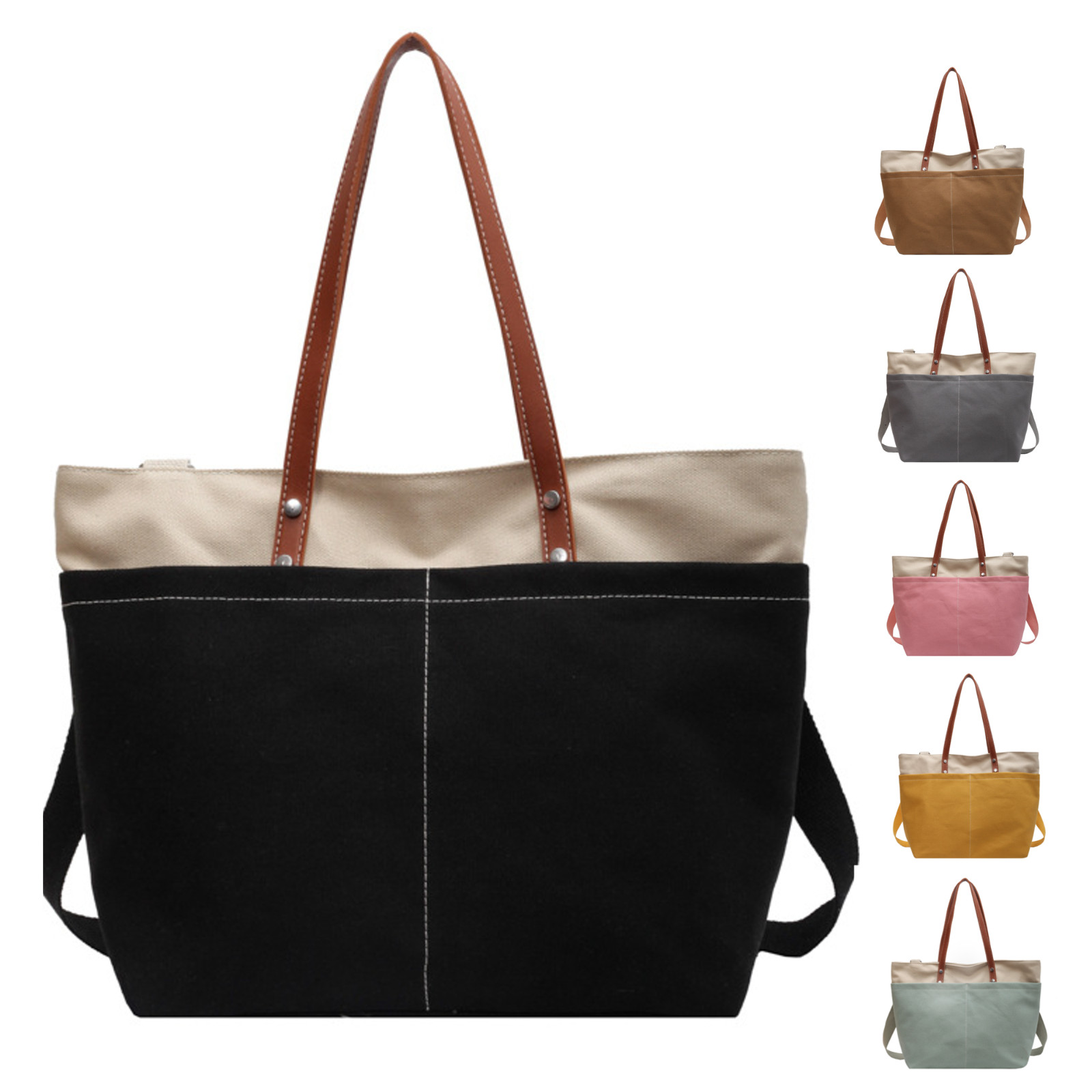 US Women’s Large Canvas Tote Bag Adjustable Single Shoulder bag Casual Handbag
