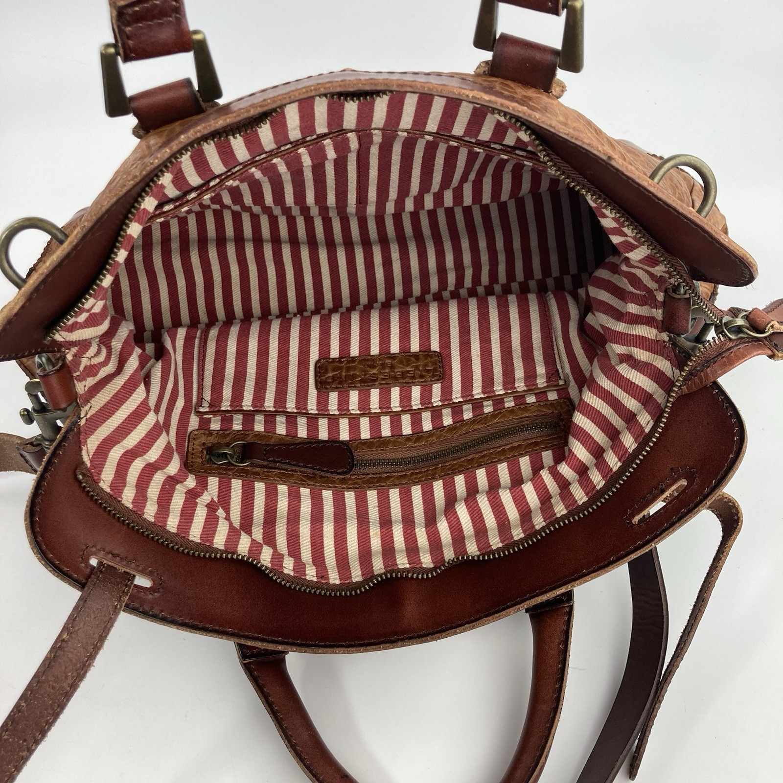 Liebeskind Berlin Jamina Satchel Bag Tan Brown Textured Bubble Leather Crossbody