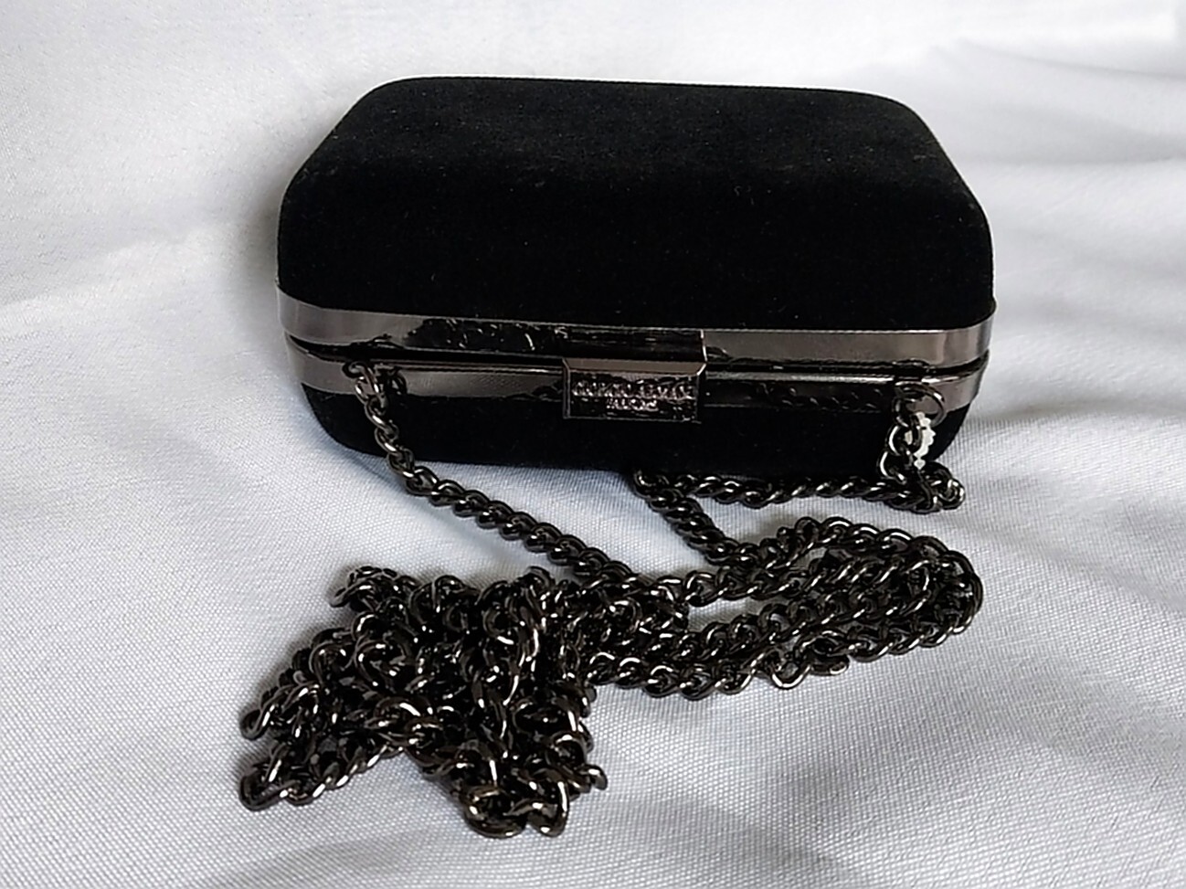 Giorgio Armani Parfums Hardshell Clutch Crossbody Color Black 5.5x4x2.5in