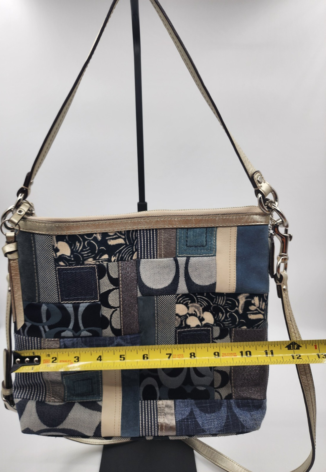 Vintage Coach Y2K Denim Patchwork 2 Way Shoulder and Crossbody Bag Rare