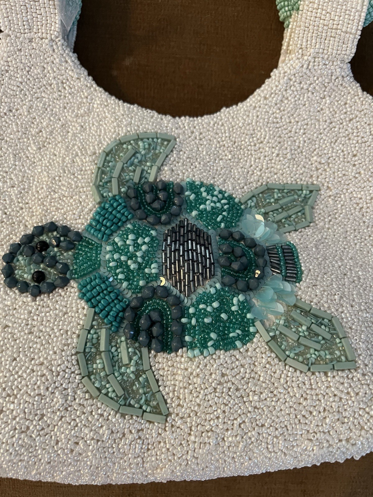 Handcrafted In India Green Sea Turtle Tortoise Beaded Bag Viral TikTok VHTF