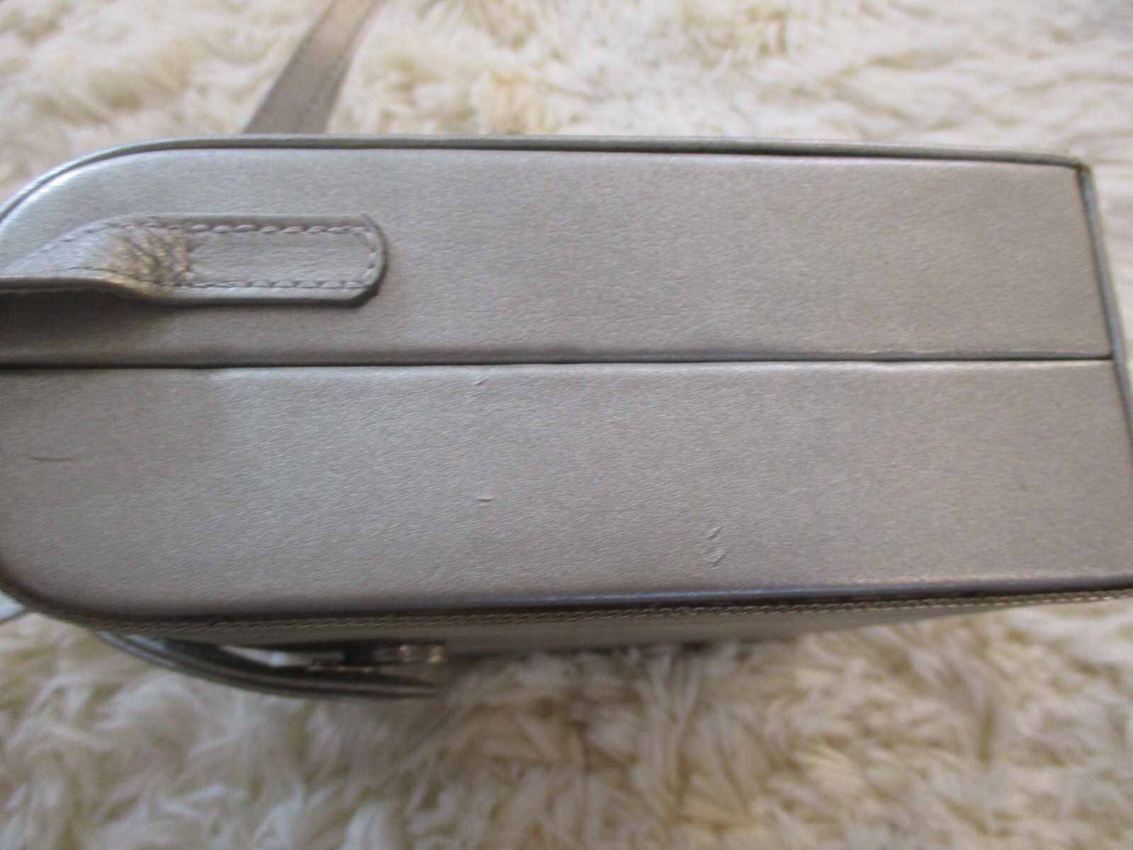 Stuart Weitzman Evening Purse Small Shoulder Bag Square Box Silver Tone Metal