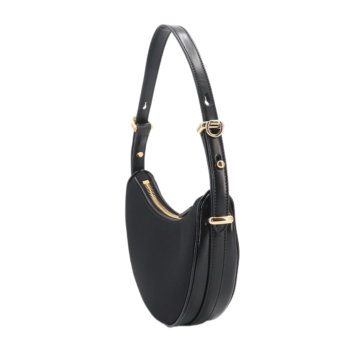 Exhibit Prada Arque Small 2Way Hand Shoulder Bag Nylon Leather Black 1Bc194 Gold
