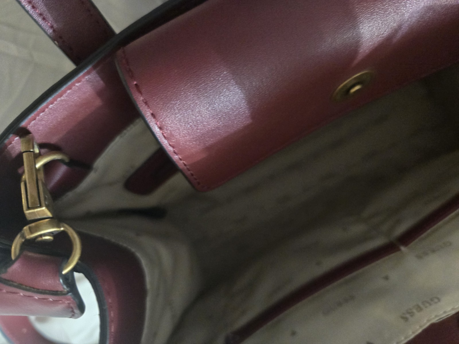 NWOT GUESS Silvana 4G Monogram Small Tote Bag Brown & Merlot Crossbody