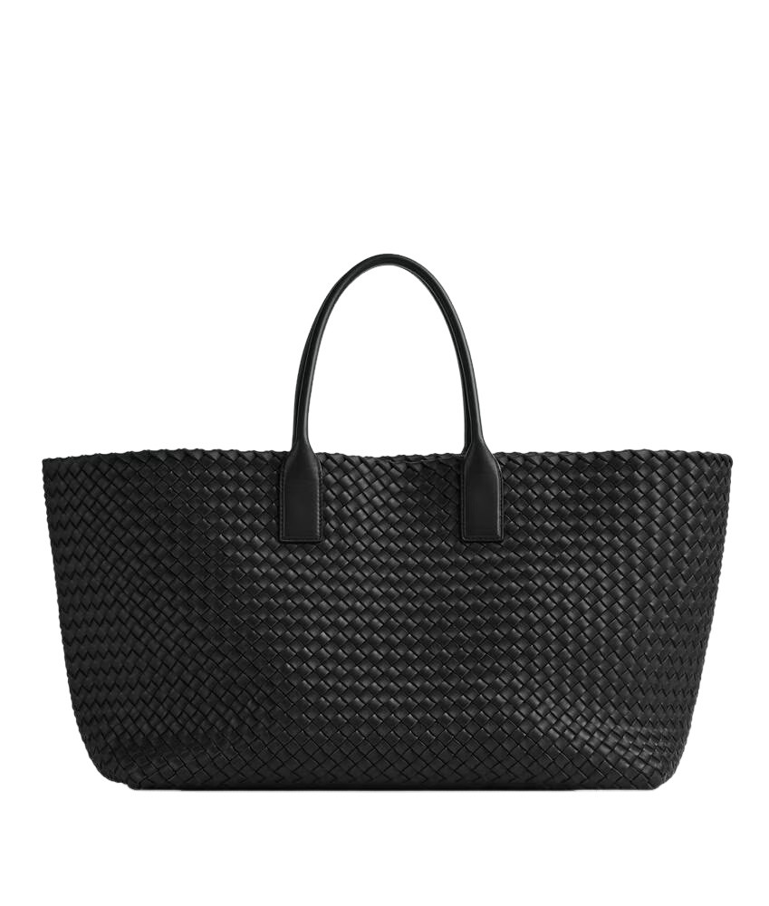 BOTTEGA VENETA Cabat Large $13500 Black Leather Tote Bag New And Authentic