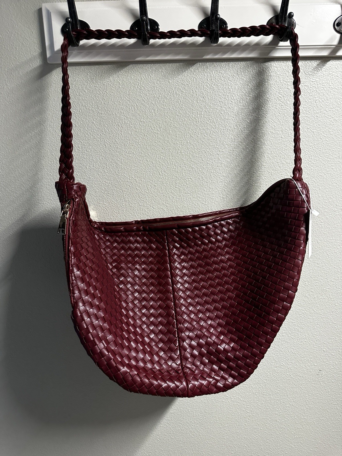 NEW NWT Anthropologie Crossbody Purse Melie Bianco Purse XL Large Red Woven Bag