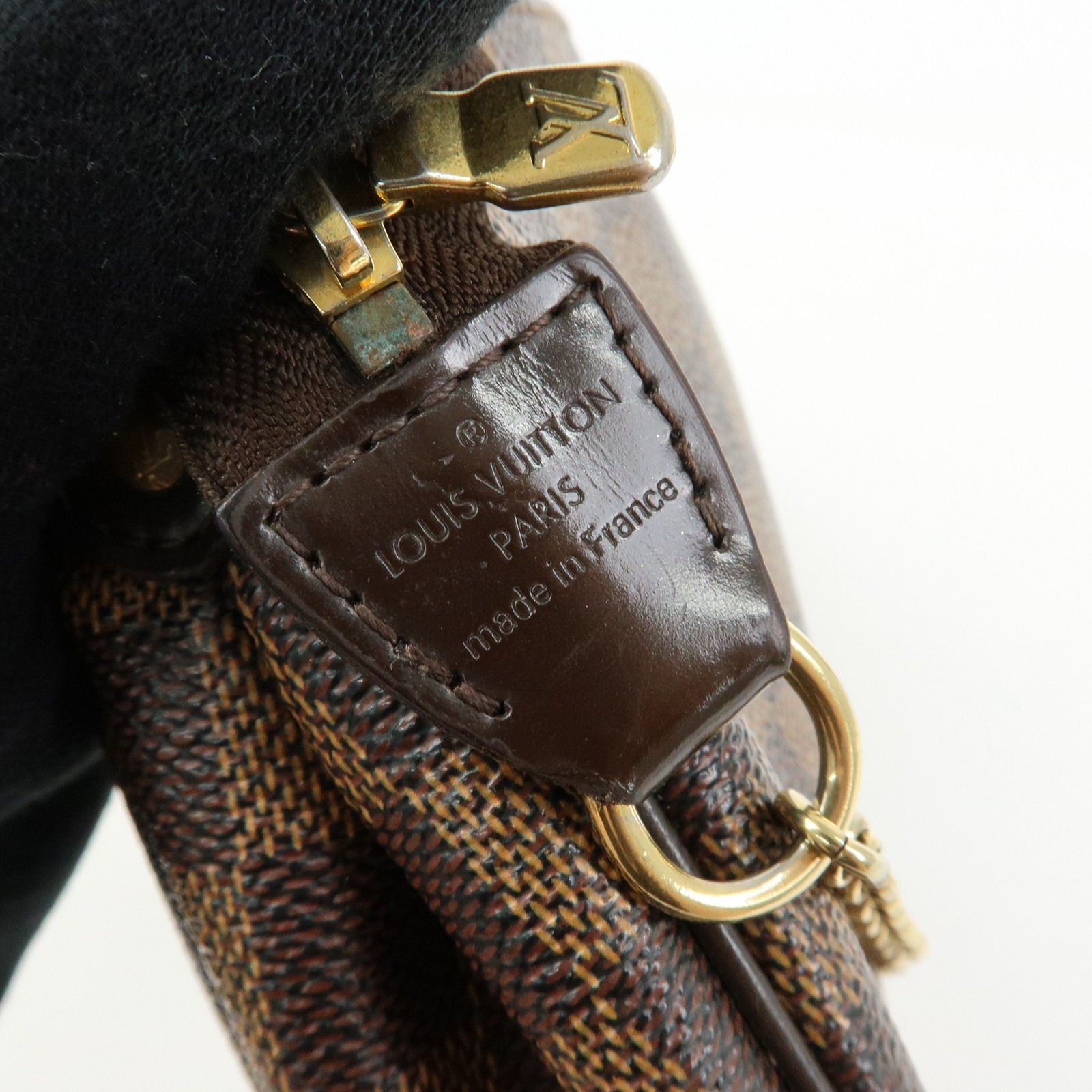 Louis Vuitton Damier Ebene Eva 2Way Hand Bag Chain Shoulder Bag N55213 Used F/S
