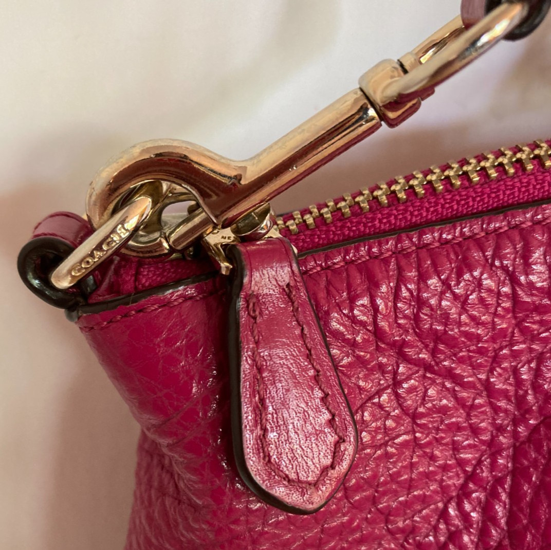 Coach F36675 Kelsey Pebbled Leather Berry Pink Satchel Dbl Handle Purse No Tag