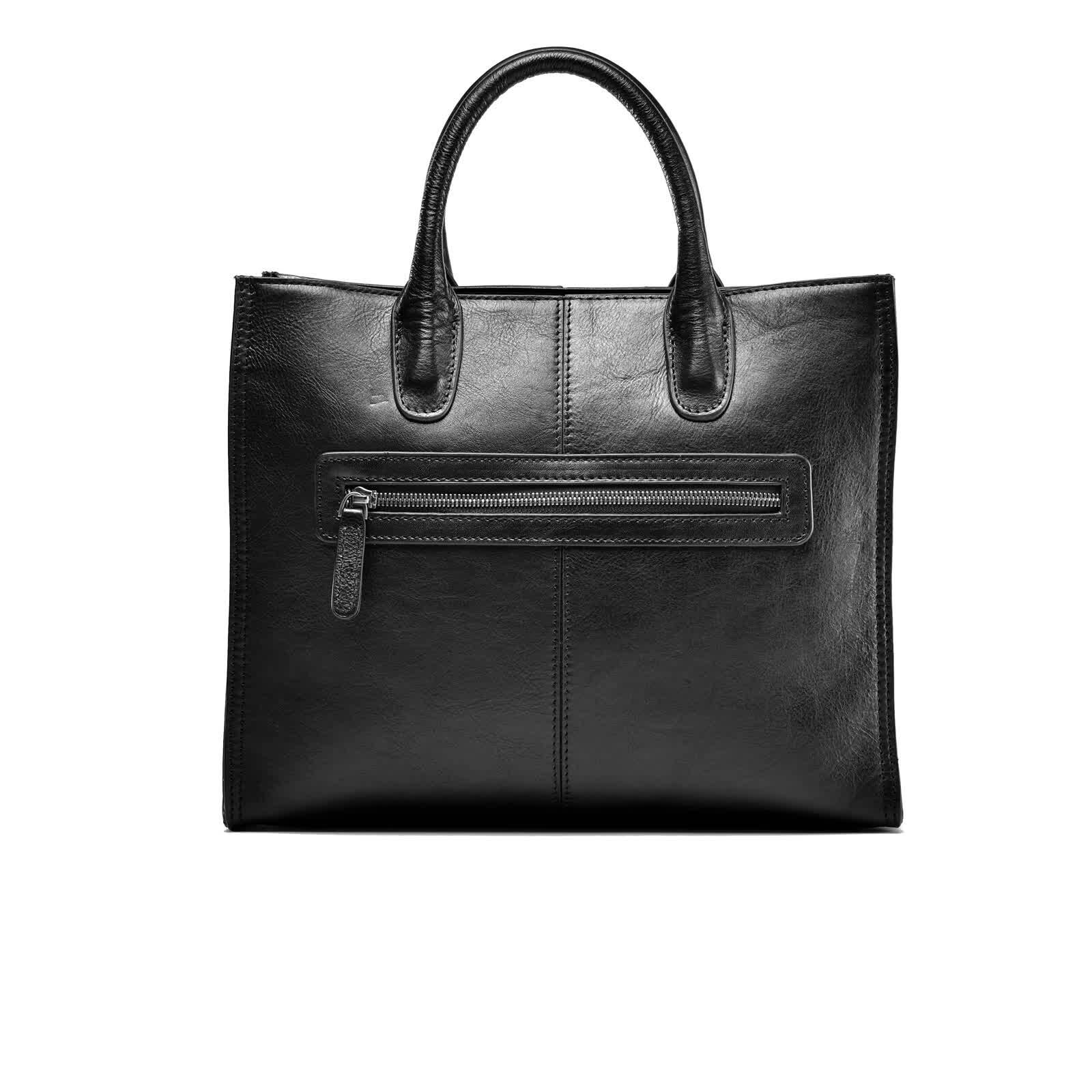 Erivis Brown Genuine Leather bag for women Tote bag Classic Shoulder strap
