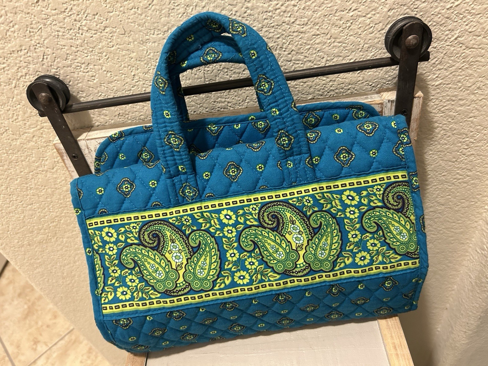 2-pc. Country Provençal Quilted Duffel and Weekender Bag GORGEOUS PAISLEY PRINT