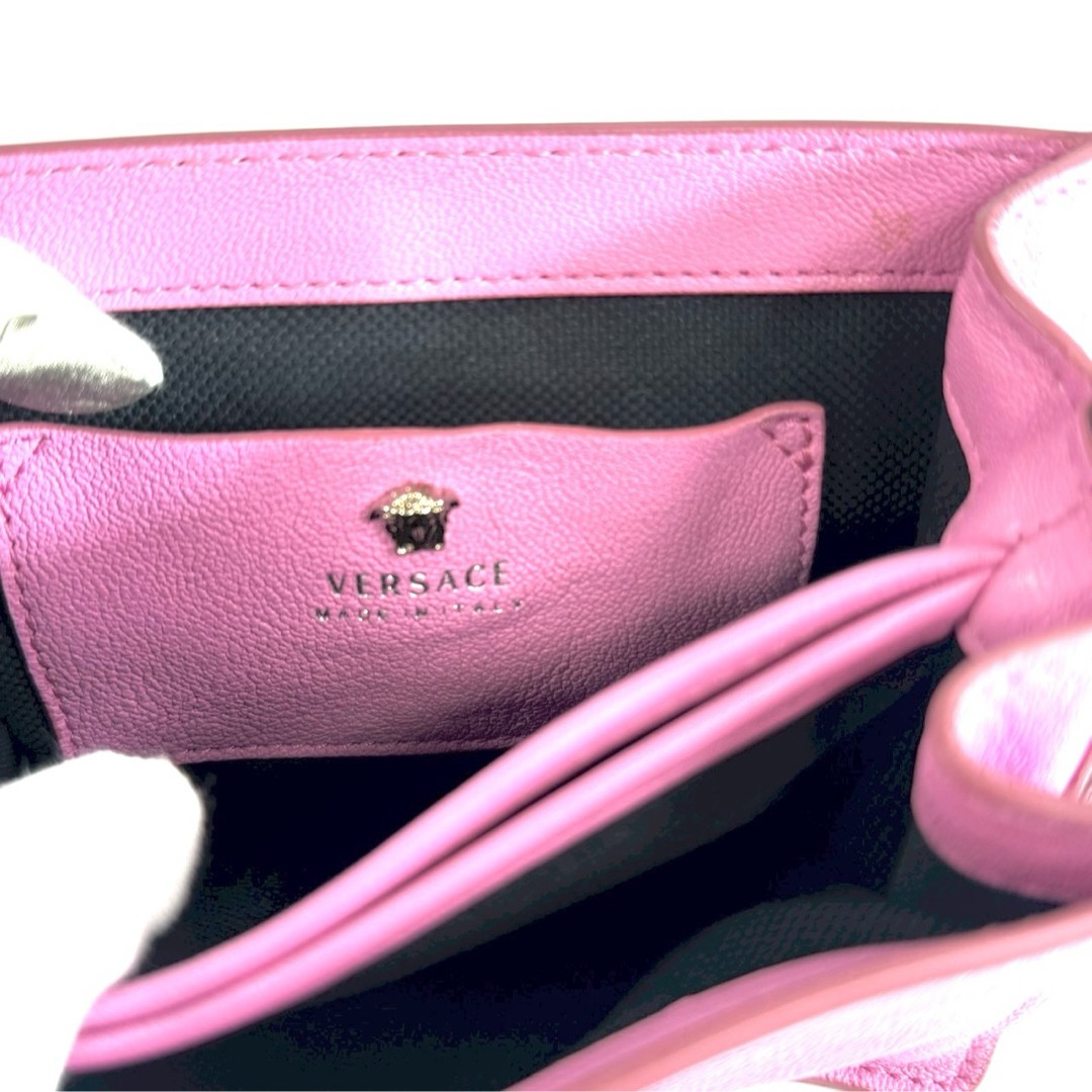 Versace Mini Shoulder Bag Medusa Pink Leather Size: W: 6.3 × H:4.7 in.
