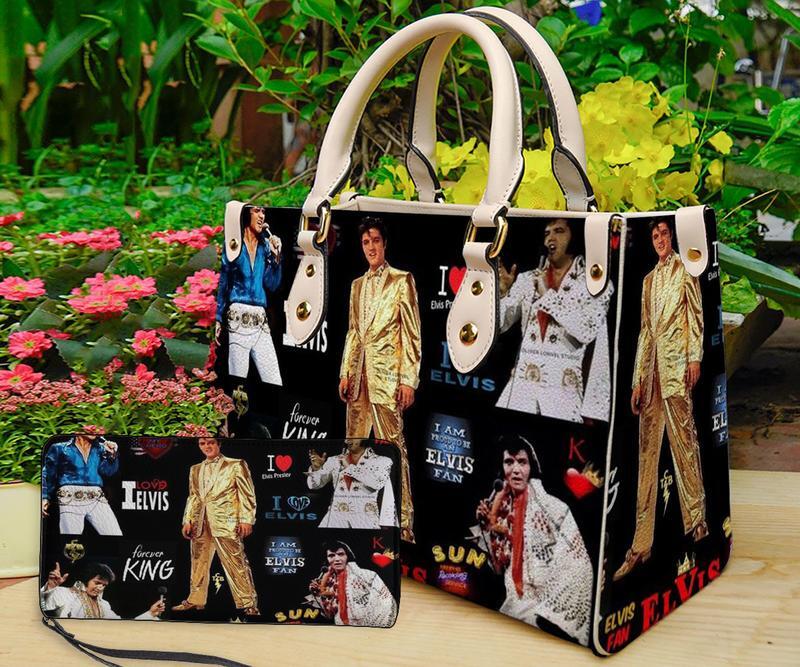 Elvis Presley Personalized Leather Handbag, Elvis Presley Woman Handbag Gift