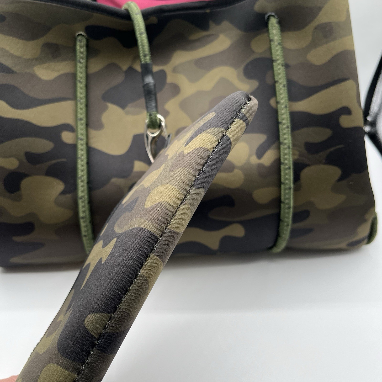 Haute Shore Greyson Green Camo Pink Tote Bag With Wristlet Bikini Bag Neoprene
