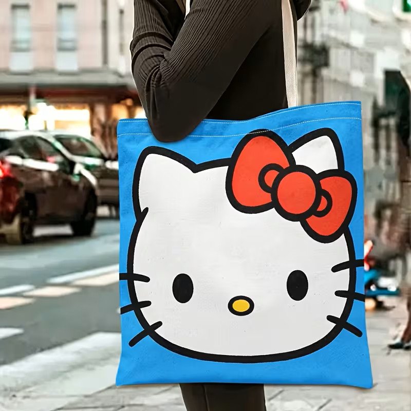 Adorable Hello Kitty Polyester Canvas Style Shoulder/ Tote Bag 13×15
