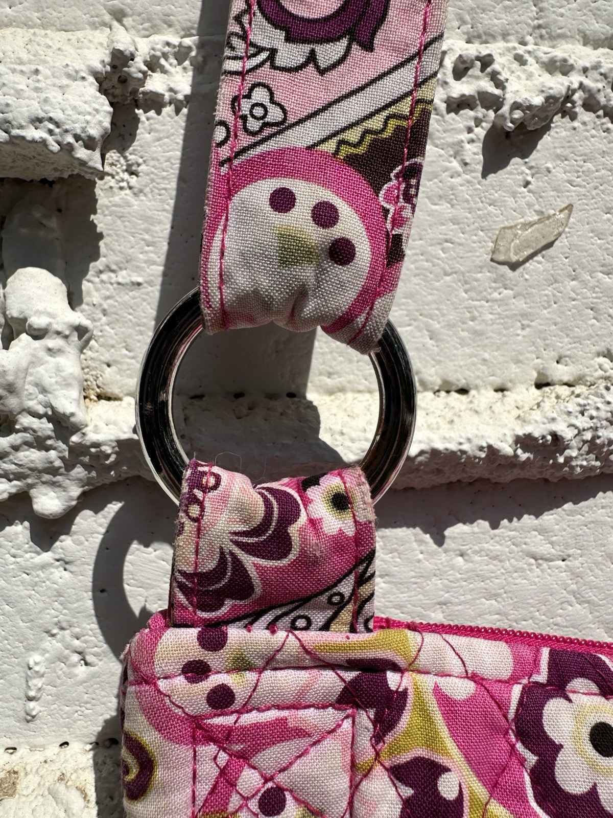 Vera Bradley Pink Paisley Quilted Crossbody Bag Zip Closure + Matching Wallet
