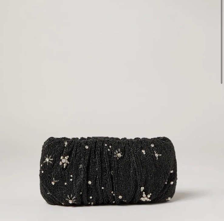 STAUD Starry Night Bean Gathered Crystal-embellished Beaded Bag Strap Replaced