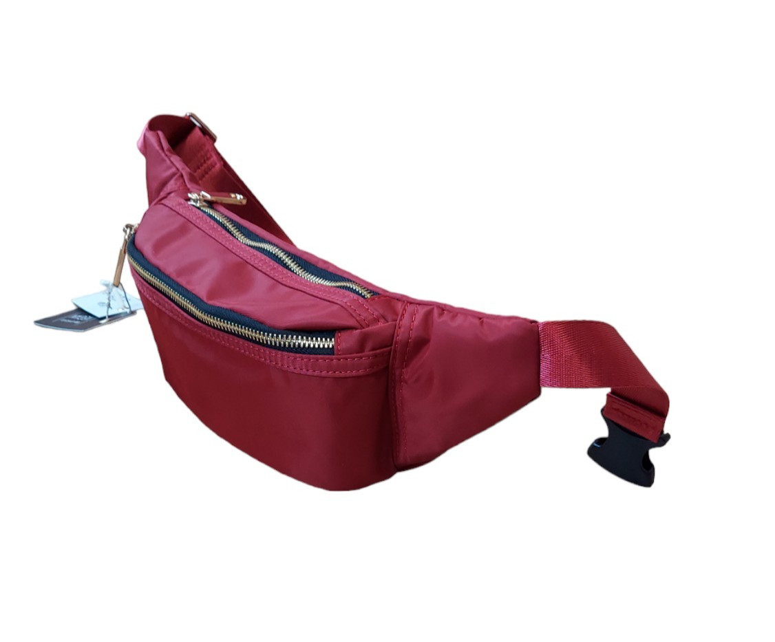 Isabelle Women’s Red Belt Bag Nylon Crossbody Sling Fanny Pack NWT PETA Vegan