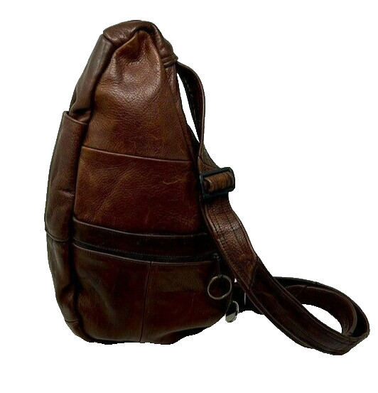 Single Shoulder Strap Ergo Purse Brown Leather crossbody