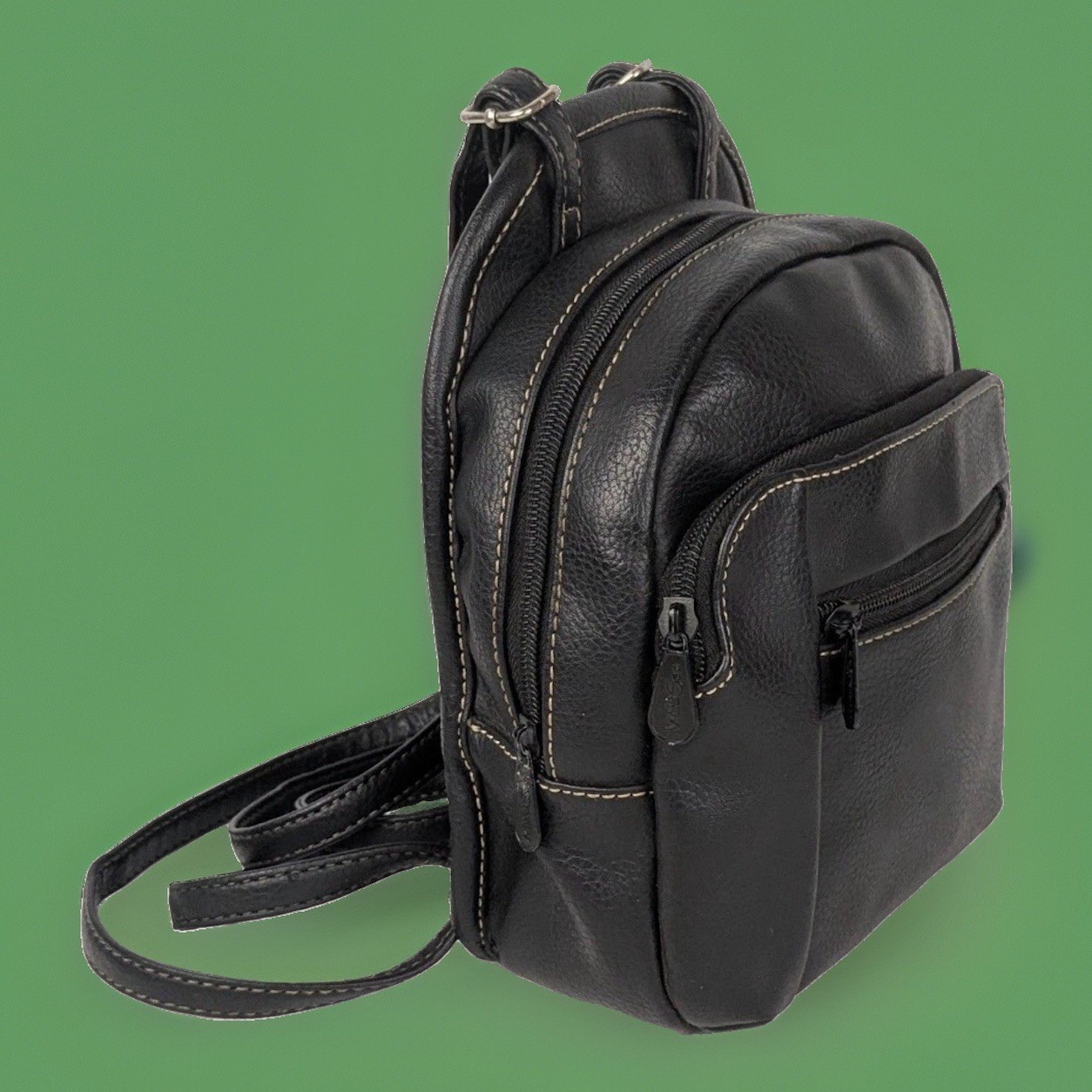 MultiSac Handbag Black Faux Leather Mini Backpack